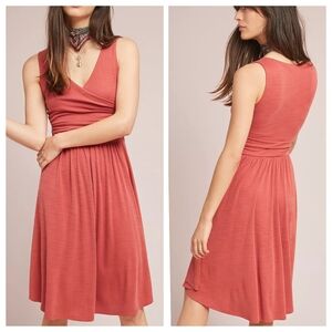 Anthropologie Coral Sleeveless Dress